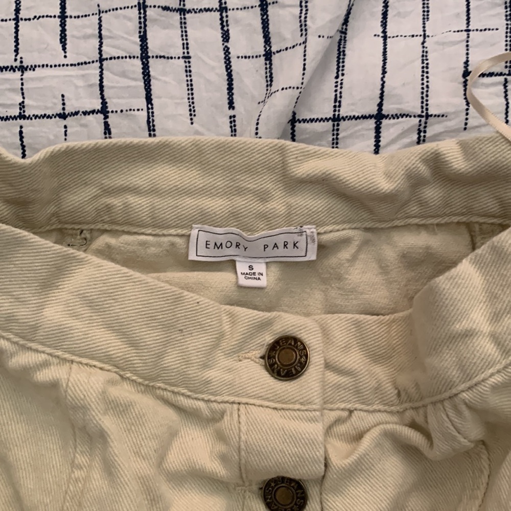 3 for $40 | Emory Park | Cream jean mini skirt - Picture 2 of 4
